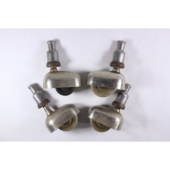 Vintage art deco caster wheels, mcm reclaimed office chair swivel casters - Picture 2 of 8